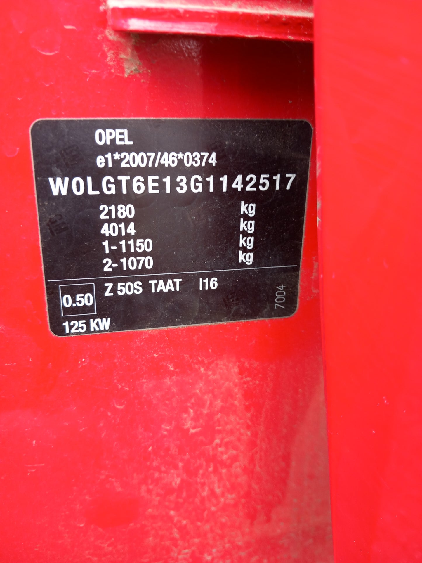 Z50S TAAT, W0LGT6E13G1142517
