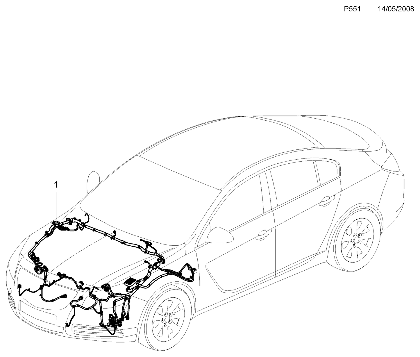 Кабел фарове двигател предница десен волан RHD Opel Insignia Facelift 2,0 CDTI