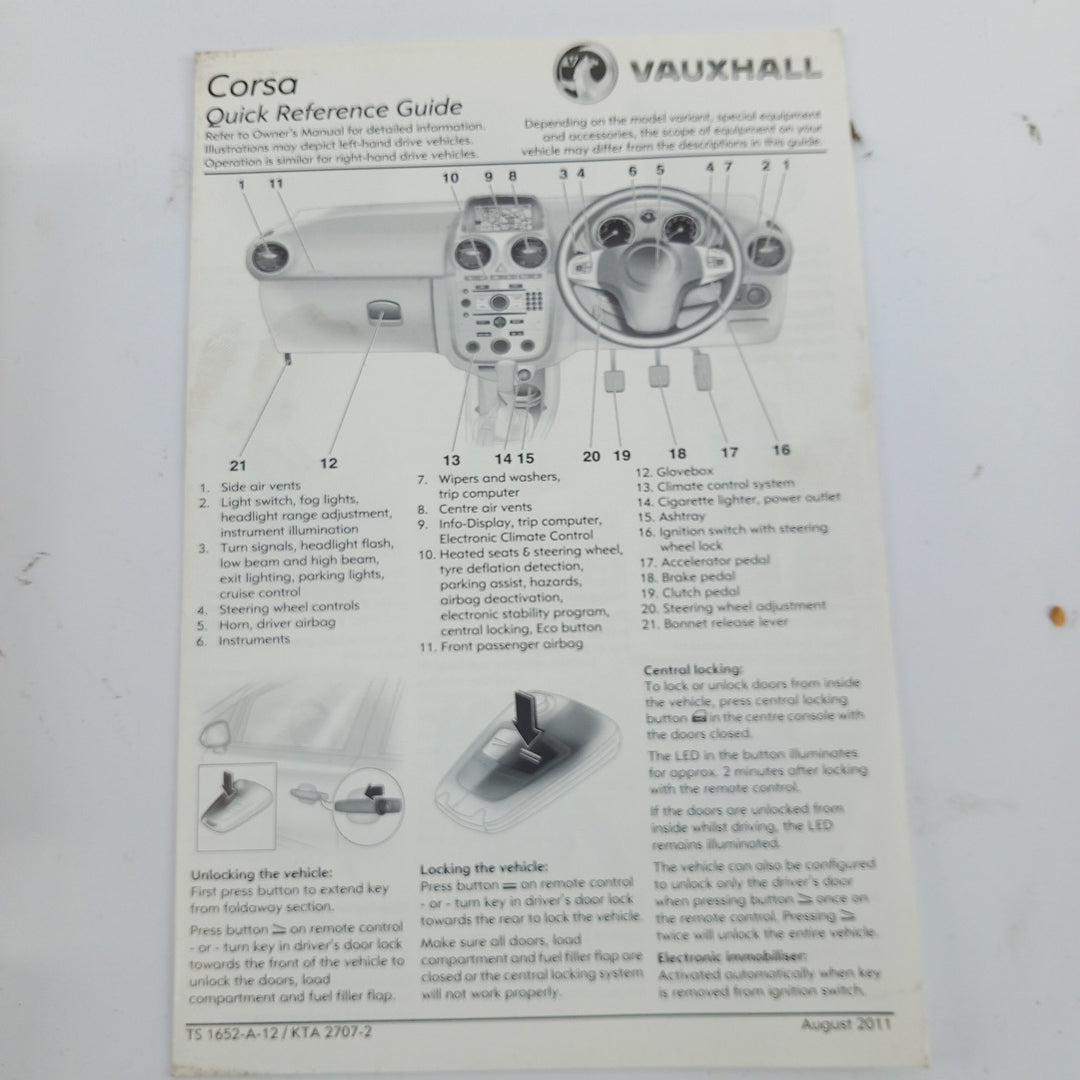 Книжка документи английски Englisch Opel Corsa D