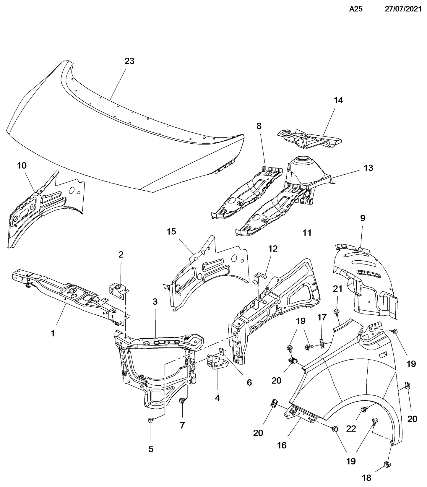 Преден капак Z40W GJM кафяво Opel Meriva B